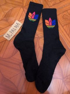 Adidas tricolor logo socks medium to large unisex