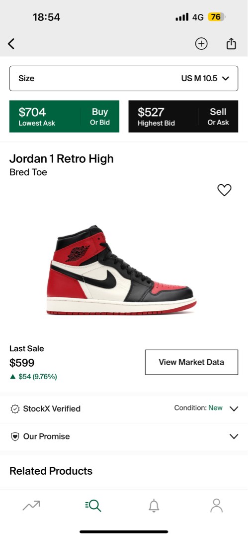 Stockx bred toe hot sale