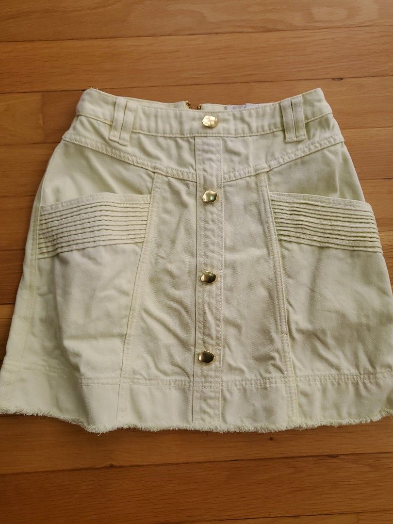 Pale yellow denim skirt clearance