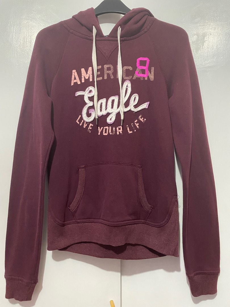 American eagle cheap maroon hoodie