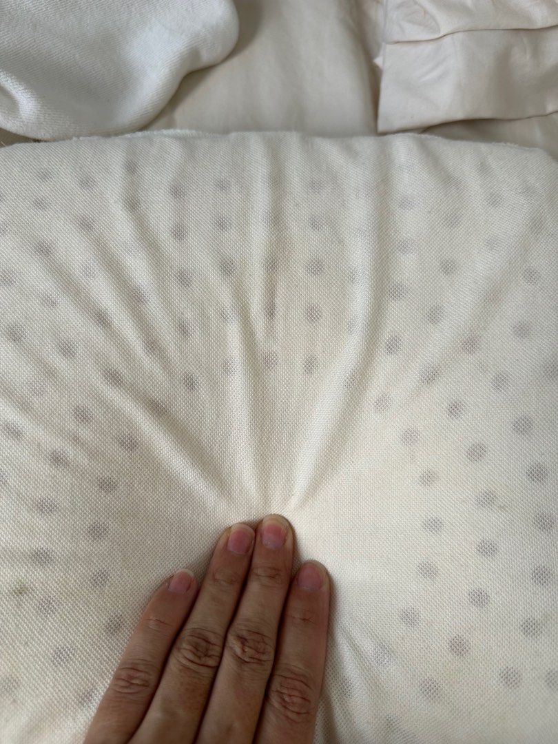 Anti flat head Infant Pillow (Category: Cots & Cribs) located in Binan City. Submitted by the_declutter_queen (Listing ID 1244657279, Image 3). Description: Bought from Rustans at >1k Breathable with holes.