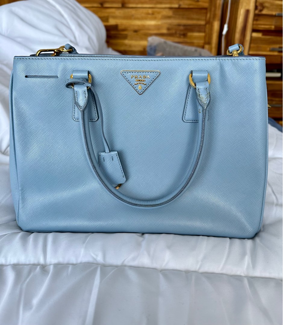 Prada Saffiano Galleria Tote Bag in grey calf leather leather ref