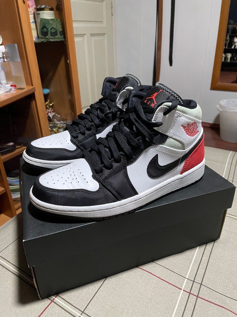 Red and discount gray sneakers