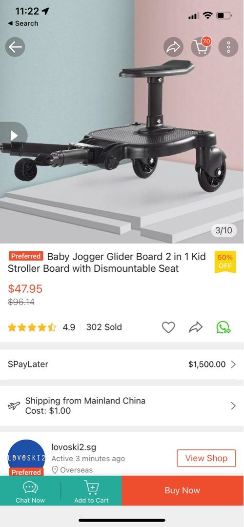 Baby jogger glider board, Babies & Kids, Going Out, Strollers on Carousell
