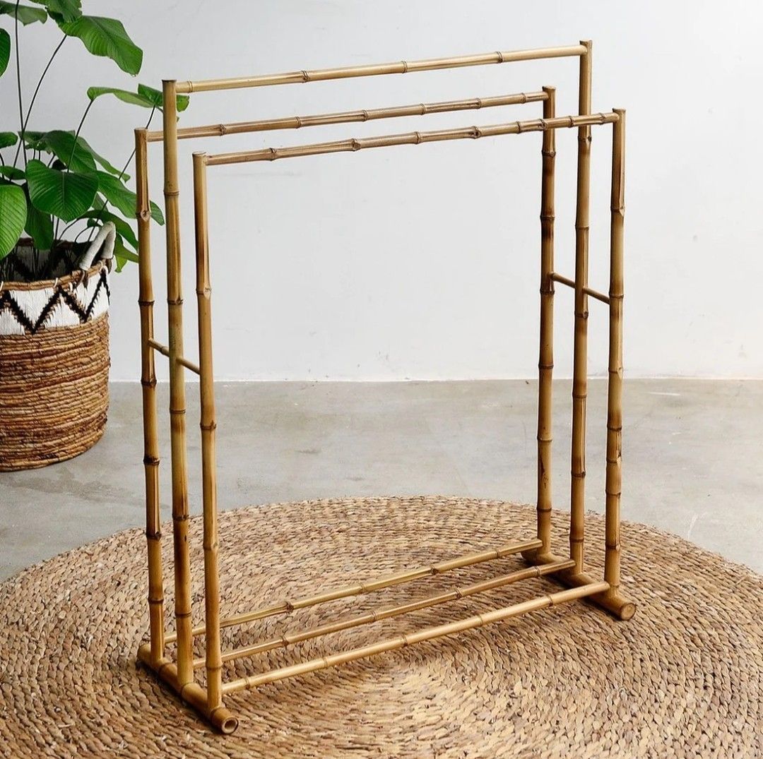 Bamboo Towel Rack, Furniture & Home Living, Bedding & Towels on Carousell