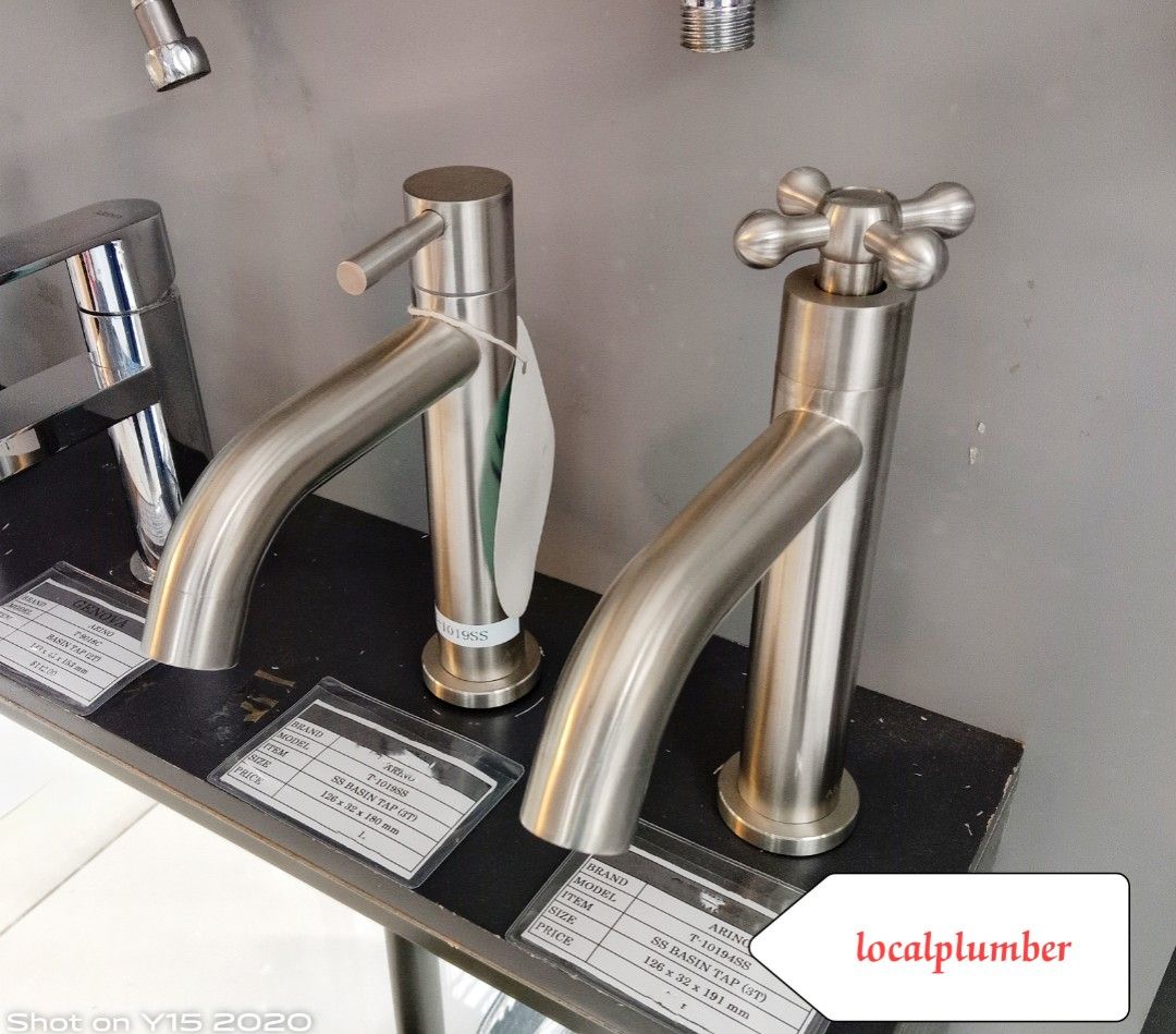 basin tap/ bathroom tap/basin faucet (Category: Bathroom & Kitchen Fixtures) located in Singapore. Submitted by localplumber (Listing ID 1034783785, Image 2). Description: +65 81448081 🛠️Replace basin tap 🛠️ replace basin hot&cold mixer. 🛠️ install control valve for basin to shut off during emergency. 🛠️ Repair basin pipe/hose leaking..