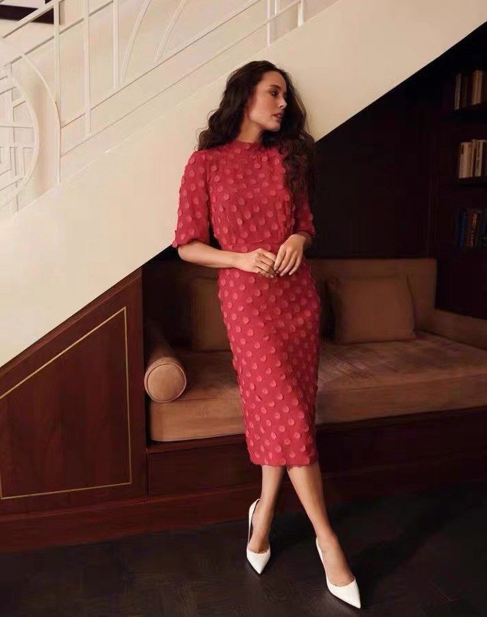 bcbg red dress long bcbg red dress Lace & Jersey Gown Cabernet / 16