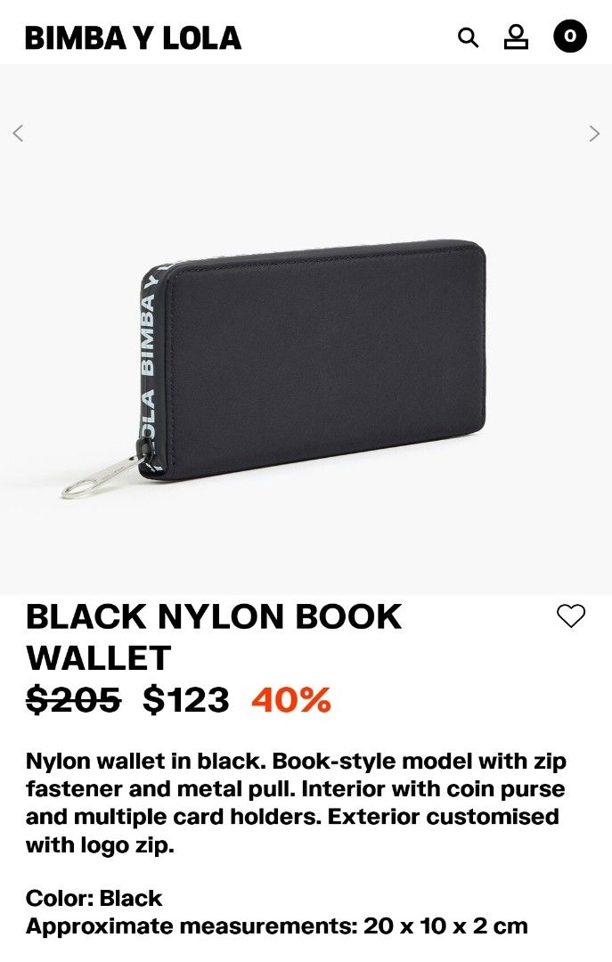 Black nylon book wallet