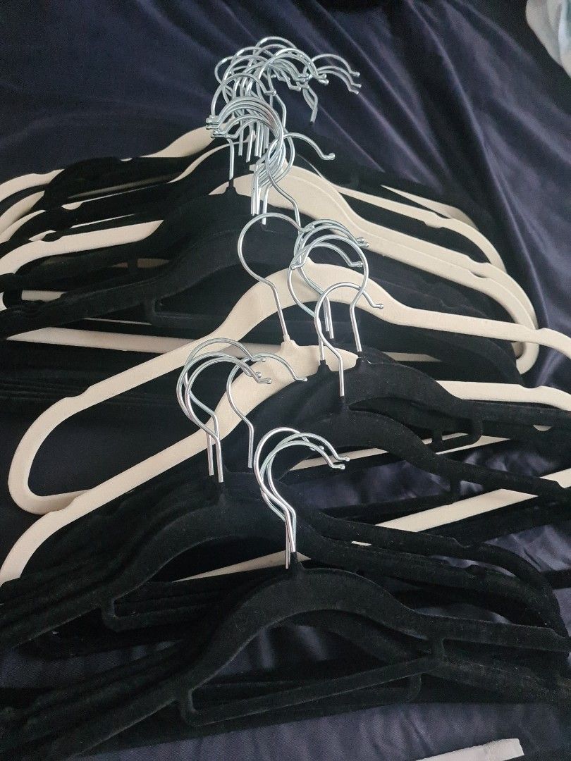 Black and Beige Velvet Hangers, Furniture & Home Living, Home