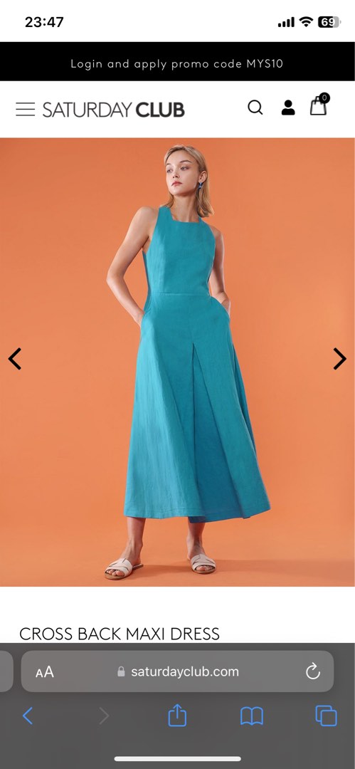BNWT] Saturday Club Crossback Maxi Dress, Women's Fashion, Dresses & Sets,  Dresses on Carousell