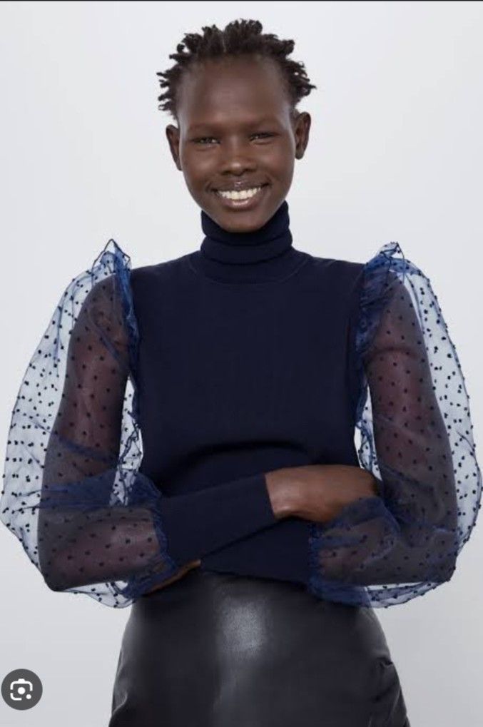 Zara organza sleeve cardigan best sale