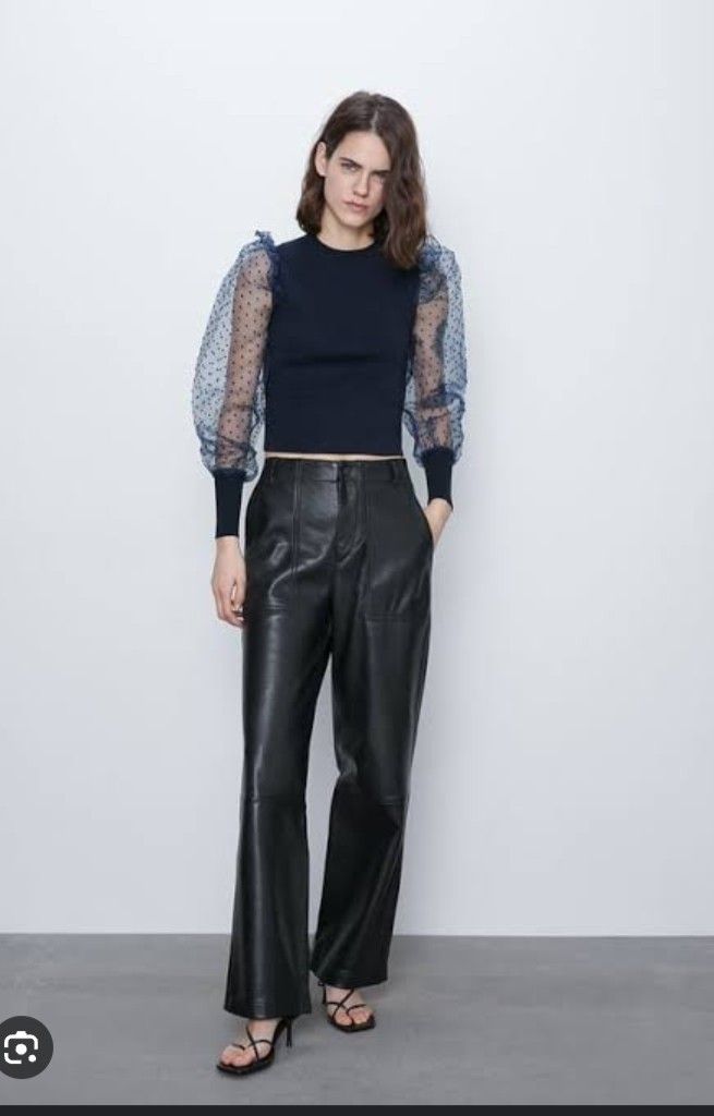 Zara knit cardigan with cheap organza sleeves