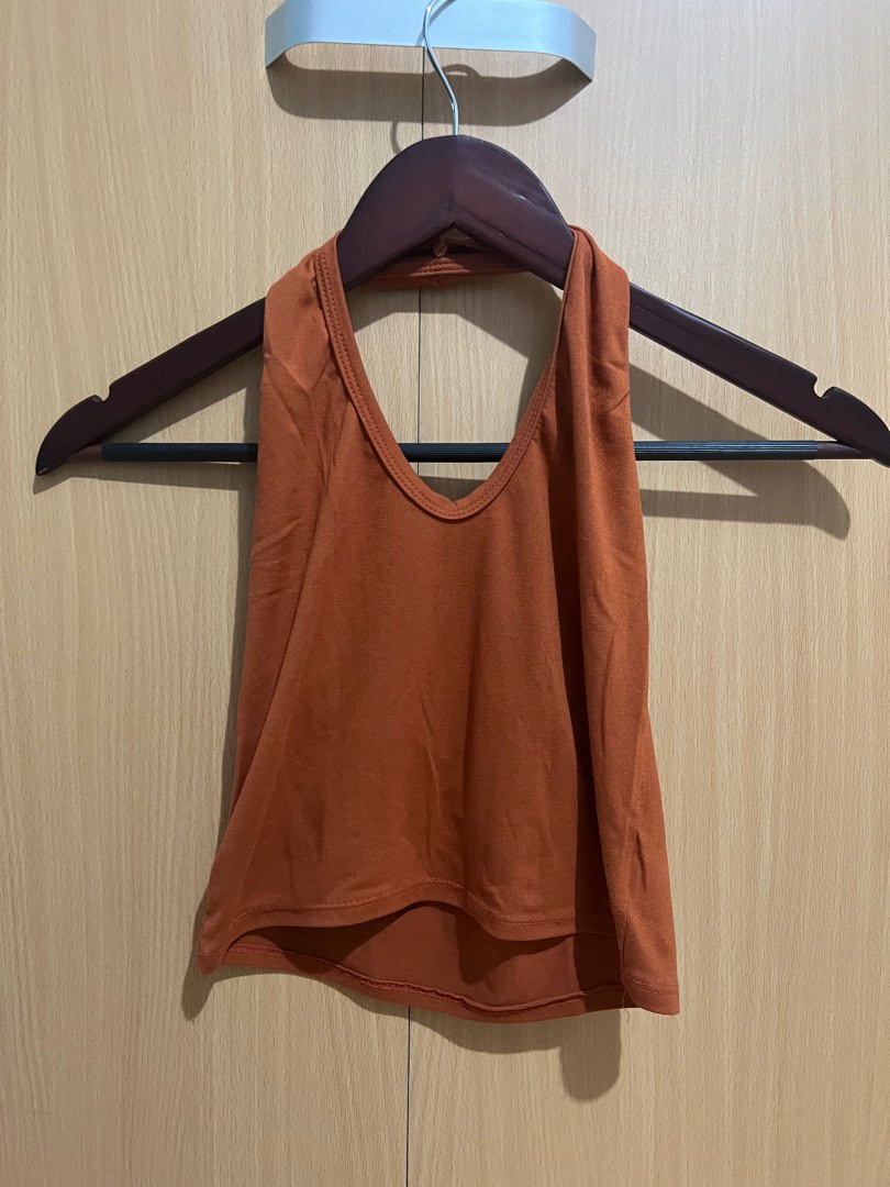 Brown backless top on Carousell