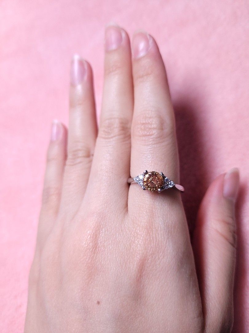 Champagne moissanite ring cheap