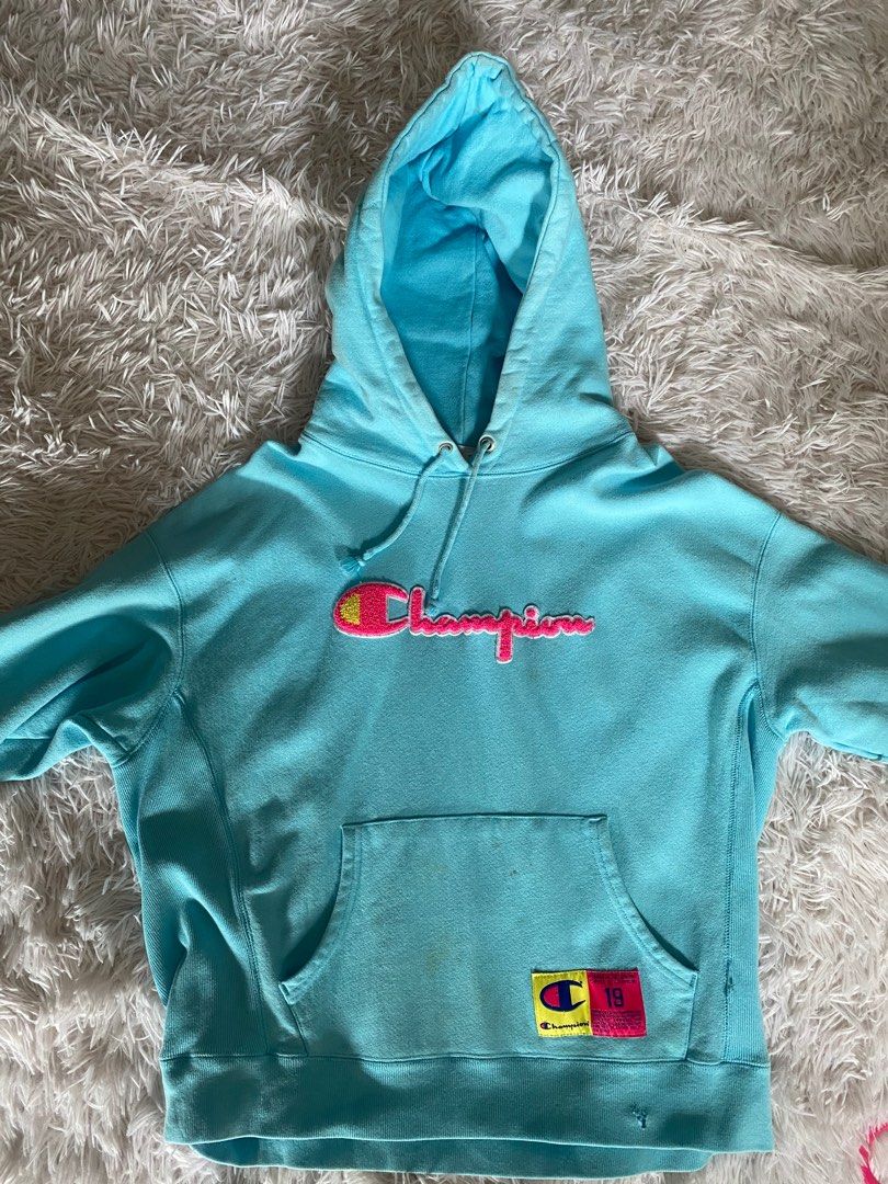 Supreme champion hoodie teal hot sale