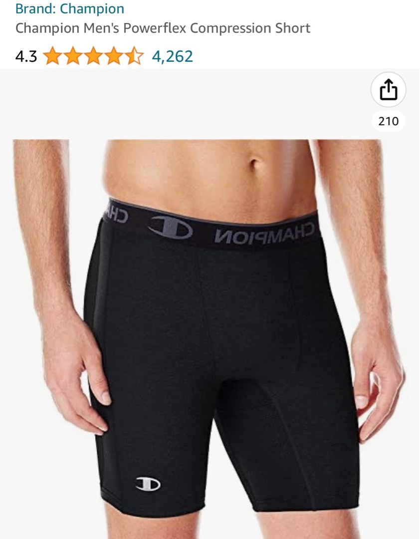 Champion men's powerflex outlet compression short 9 inch