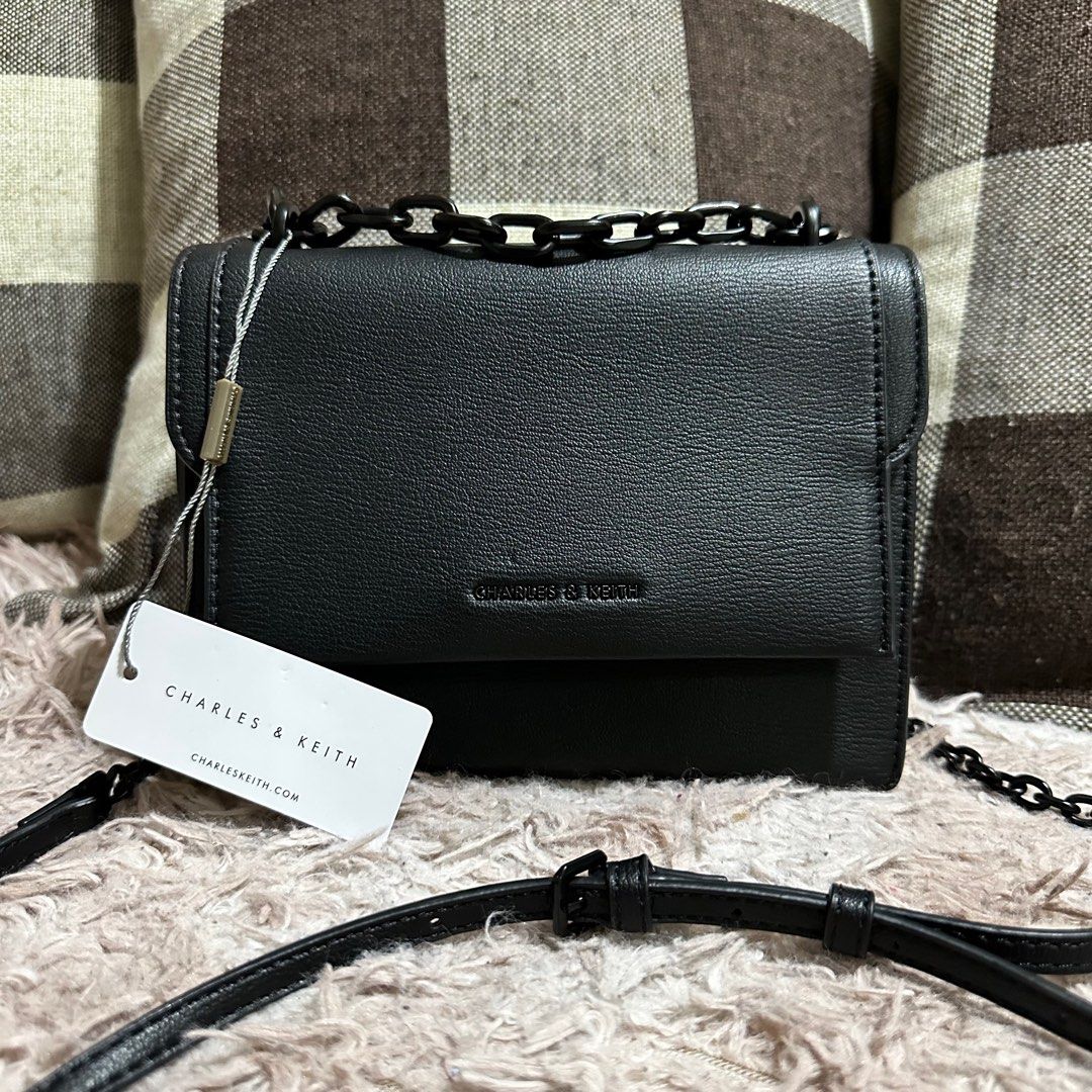 ORIGINAL Charles & Keith Black Sling bag, Women's Fashion, Bags & Wallets,  Cross-body Bags on Carousell