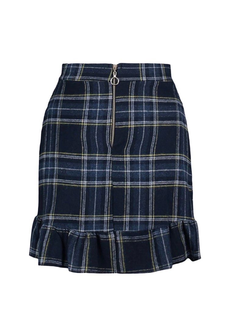 Blue plaid skirt 48 cheap