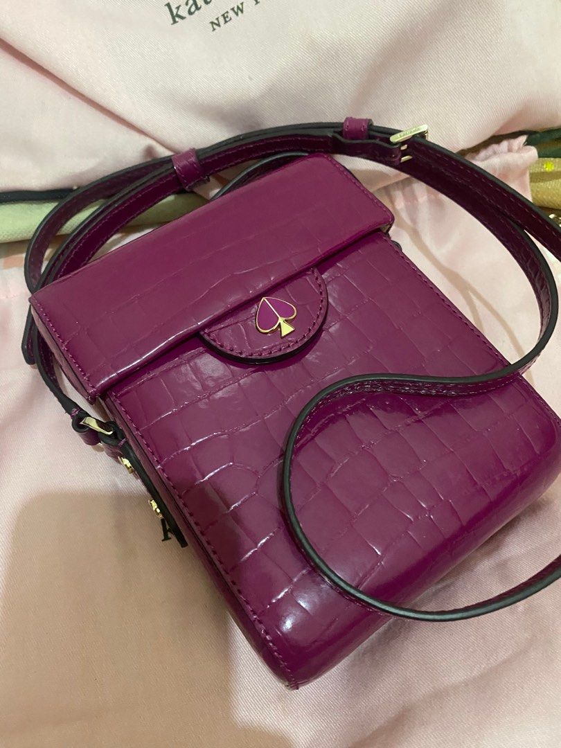 Cleo croc embossed medium north south camera bag deals