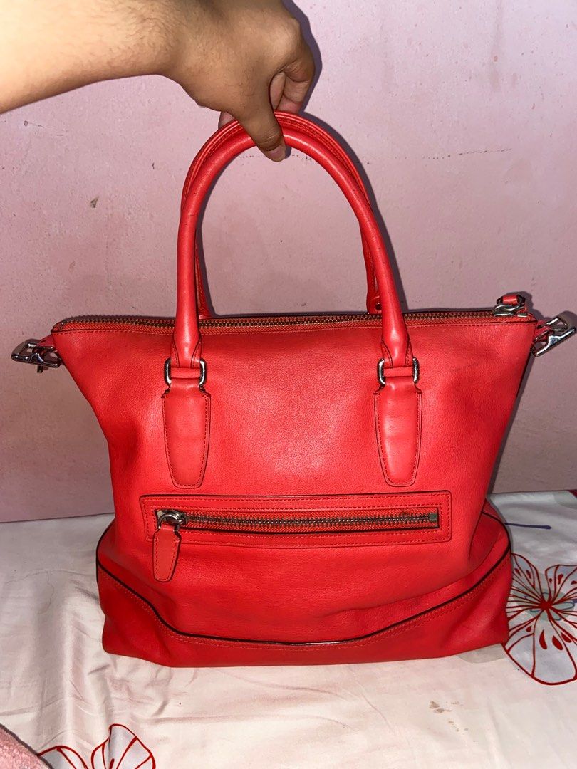 Coach Legacy Leather Rory Satchel in Coral