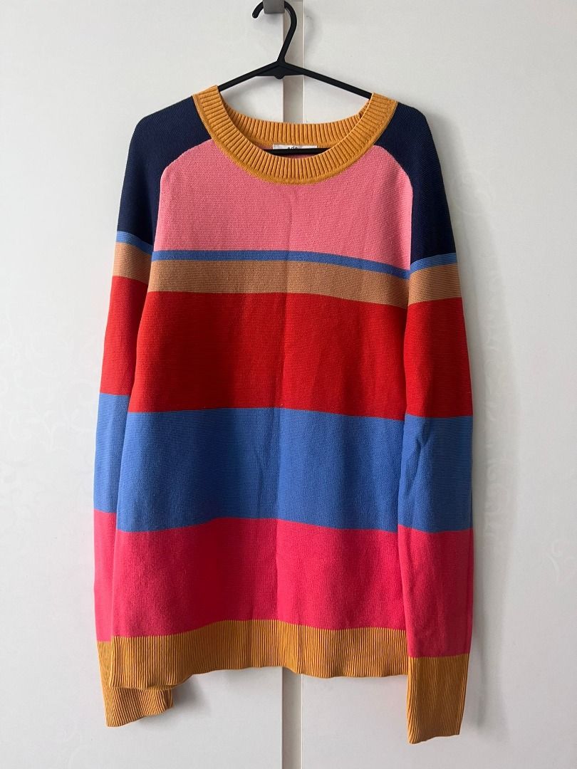 Red and yellow striped sweater new arrivals