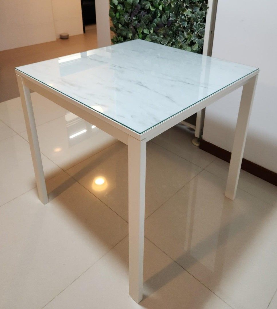 Ikea Marble Top Dining Table And Chairs like New!, Furniture & Home