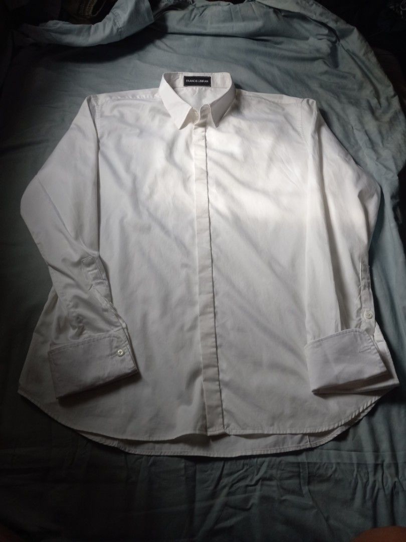 Francis libiran formal/wedding inner shirt (Category: Formal Shirts) located in Manila. Submitted by freespace01 (Listing ID 1244654477, Image 1). Description: customfrancis libiran formal/wedding inner shirt well used you can use this for your office meetings, gala, formal events, weddings etc. issue the other button cufflinks that came with it is missing one so usually use other cufflinks for it so you can just use your own or buy one cuffs are