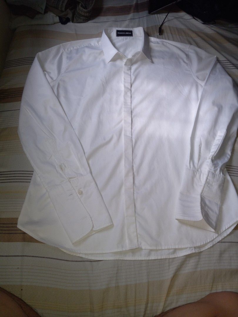 Francis libiran formal/wedding inner shirt (Category: Formal Shirts) located in Manila. Submitted by freespace01 (Listing ID 1244654477, Image 2). Description: customfrancis libiran formal/wedding inner shirt well used you can use this for your office meetings, gala, formal events, weddings etc. issue the other button cufflinks that came with it is missing one so usually use other cufflinks for it so you can just use your own or buy one cuffs are