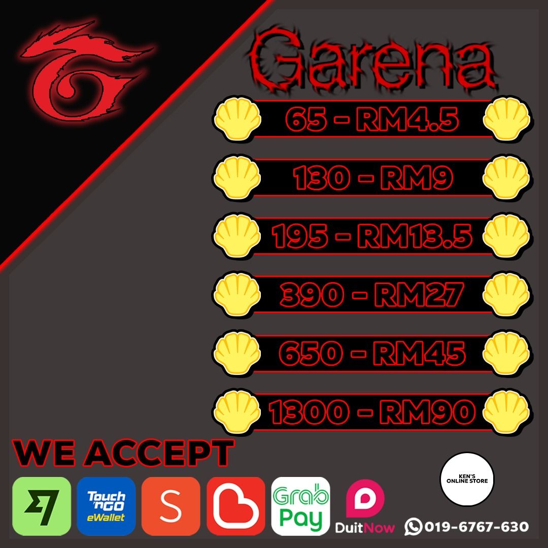Buy store garena shells