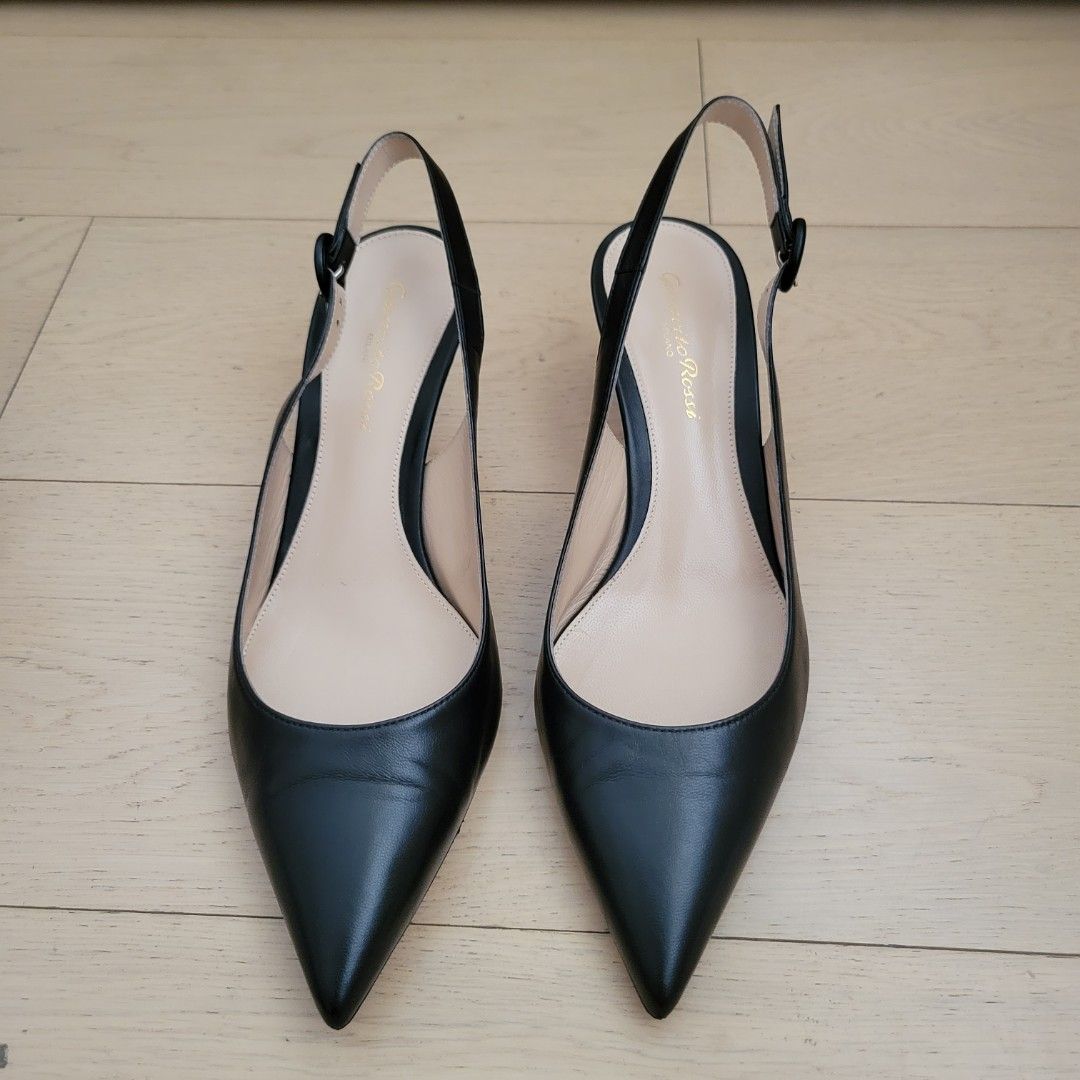 Gianvito Rossi anna nappa slingback black heels Carousell
