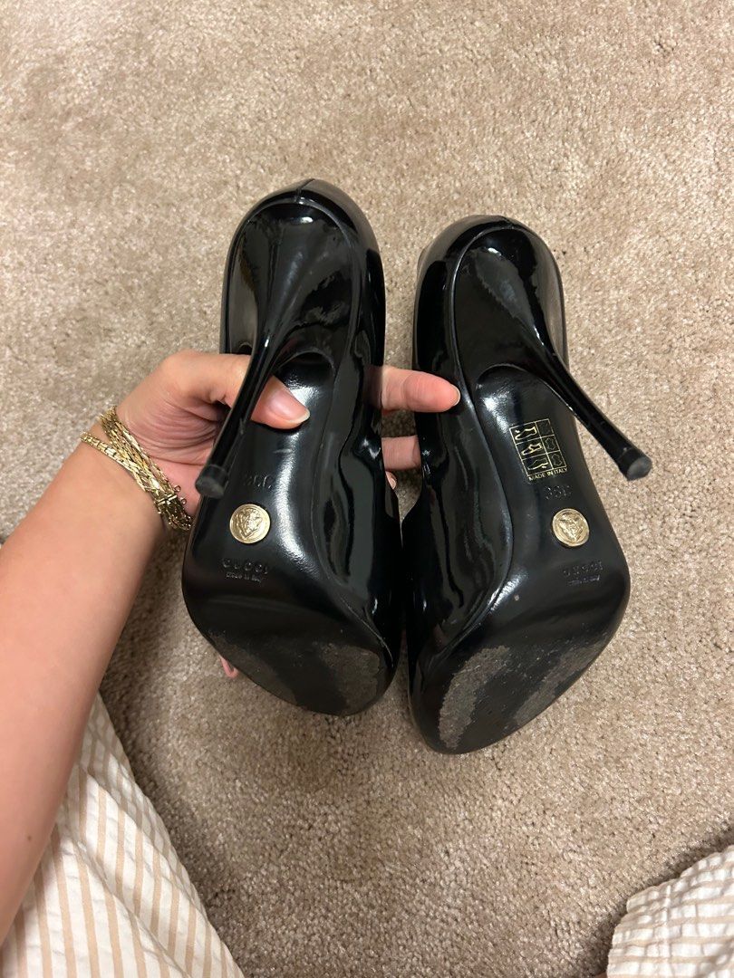 Gucci heels with pink laces US 5 Y2K Barbie core Women s Fashion Footwear Heels on Carousell