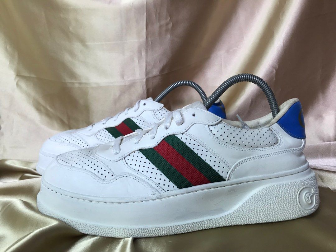 GUCCI Sneakers GG Guccissima Leather Low Top CANVA Made in Italy Sz 41.5eu  8US