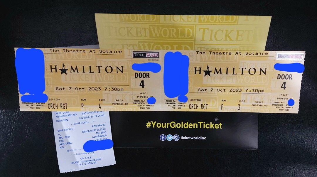 Hamilton tickets hotsell saturday