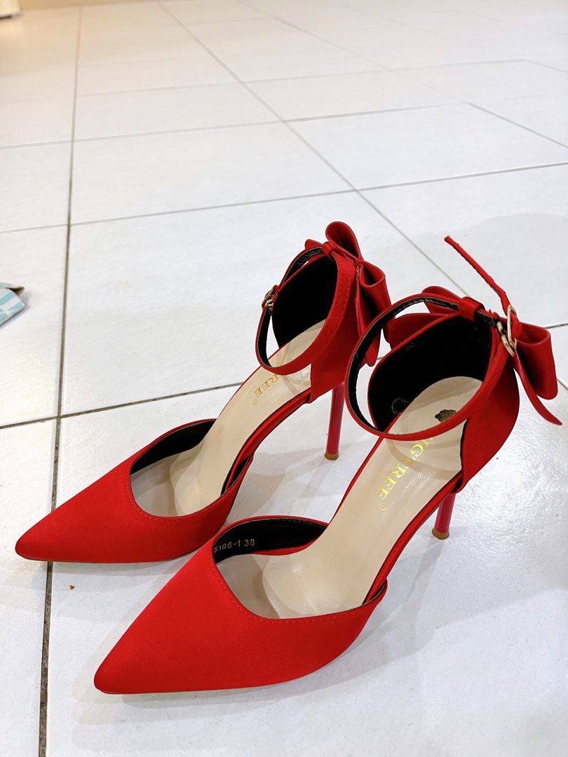 Red outlet heel sneakers