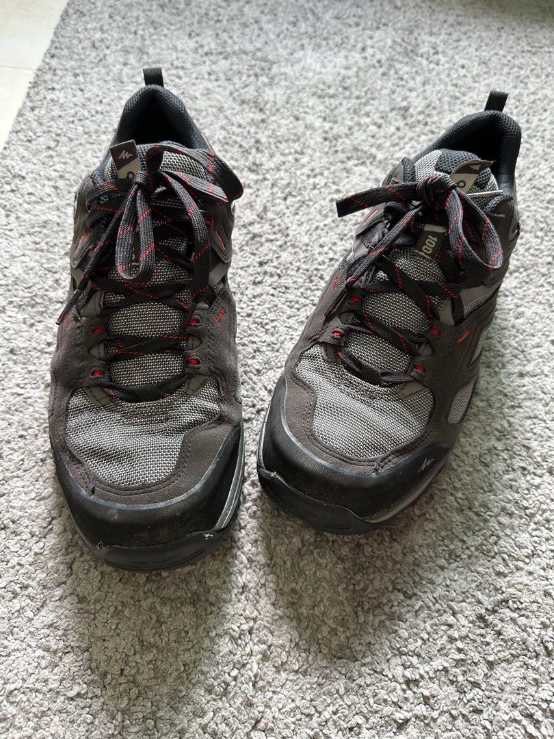 Hiking Shoes Quechua MH100 WTP Grey Waterproof, Men's Fashion, Footwear ...
