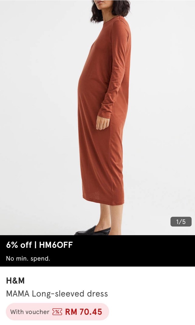 h m MAMA maternity pregnant midi length dress Women s Fashion