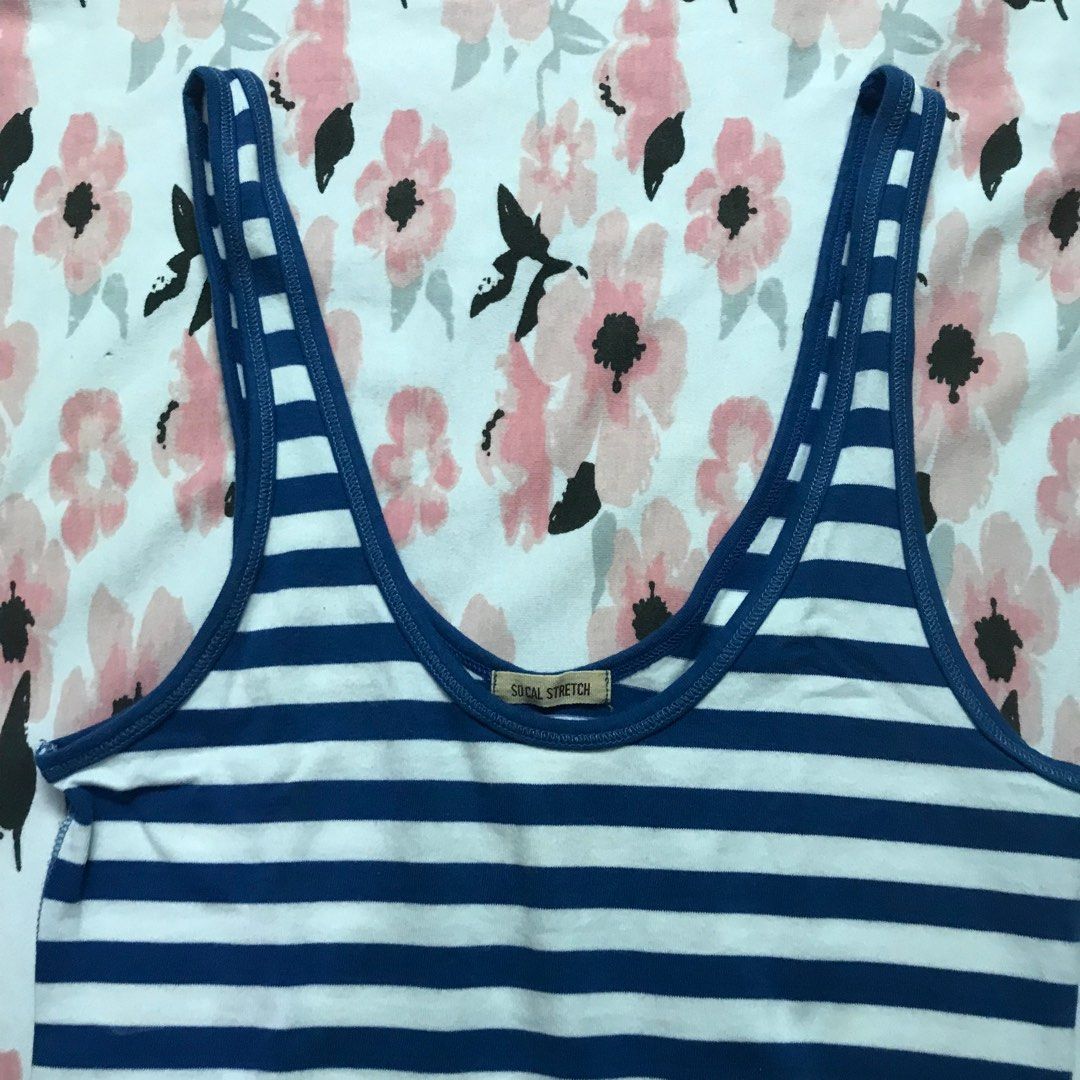 Hollister striped top, Women's Fashion, Tops, Sleeveless on Carousell
