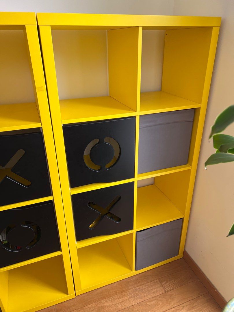 Ikea Kallax Yellow x2, Furniture & Home Living, Furniture, Shelves