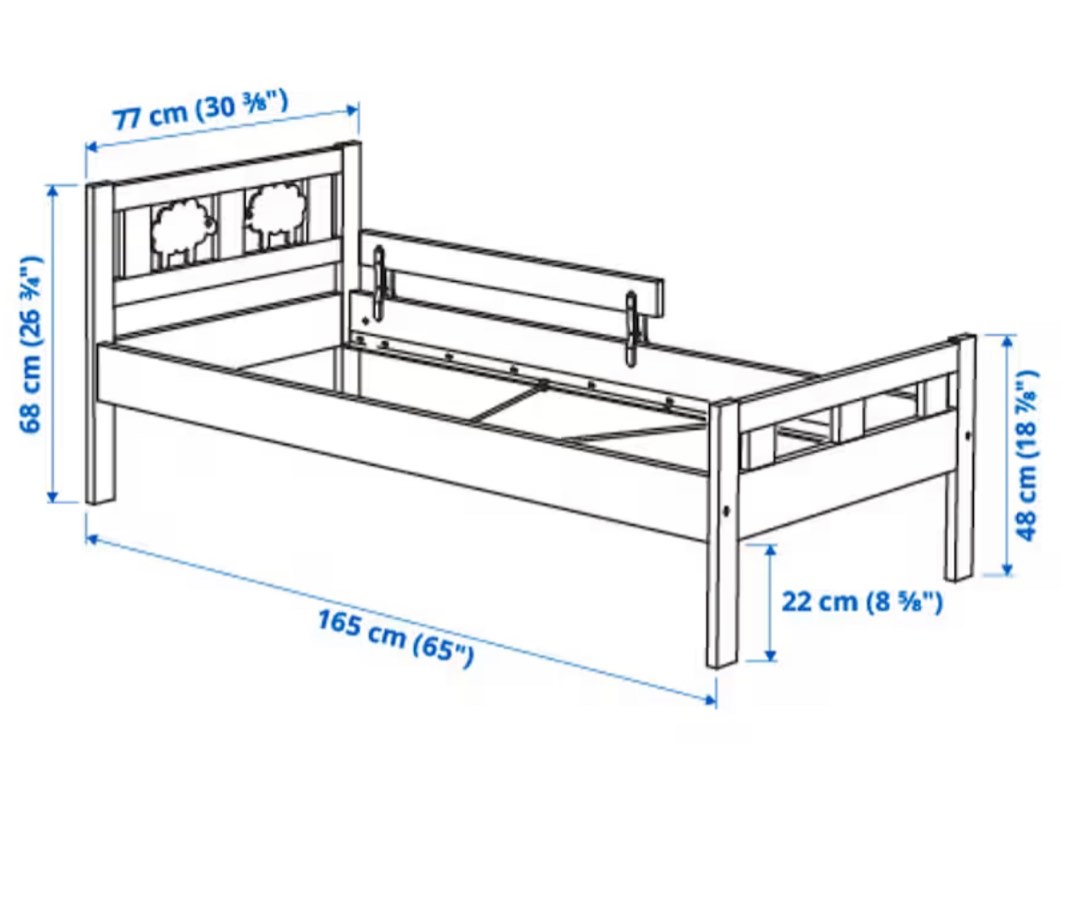 Ikea Kritter bed without guard rail, Babies & Kids, Baby Nursery & Kids