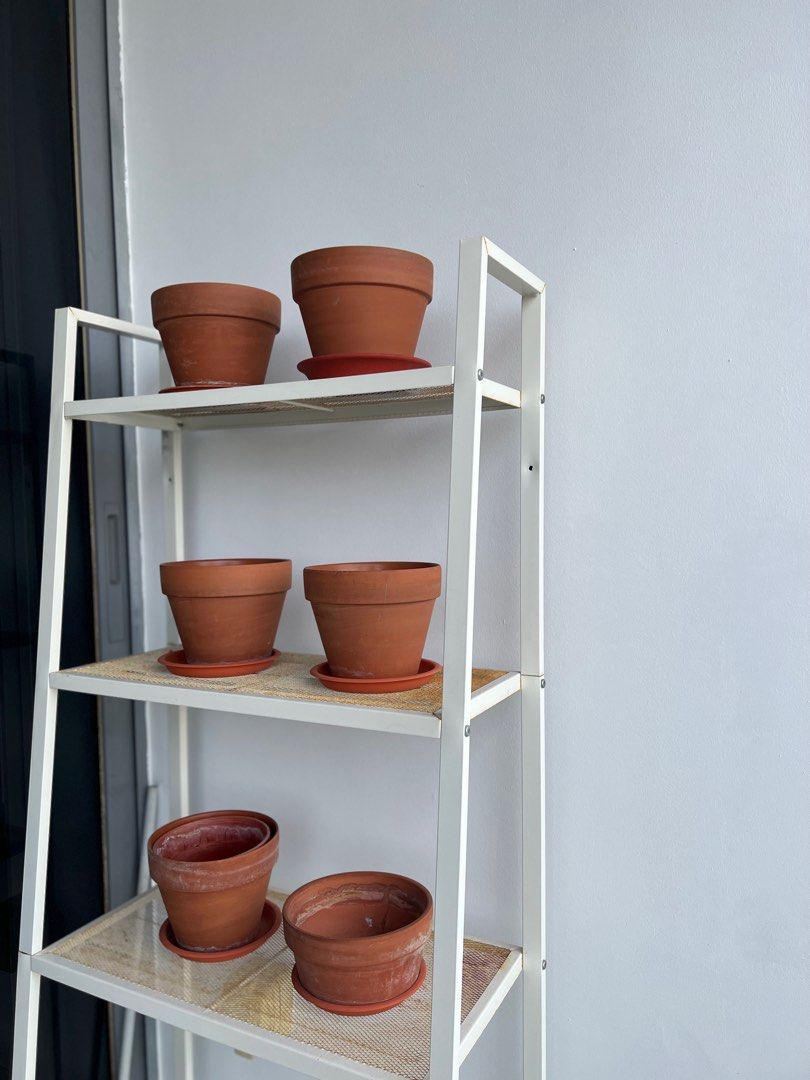 Ikea Metal Shelf with free pots, Furniture & Home Living, Furniture