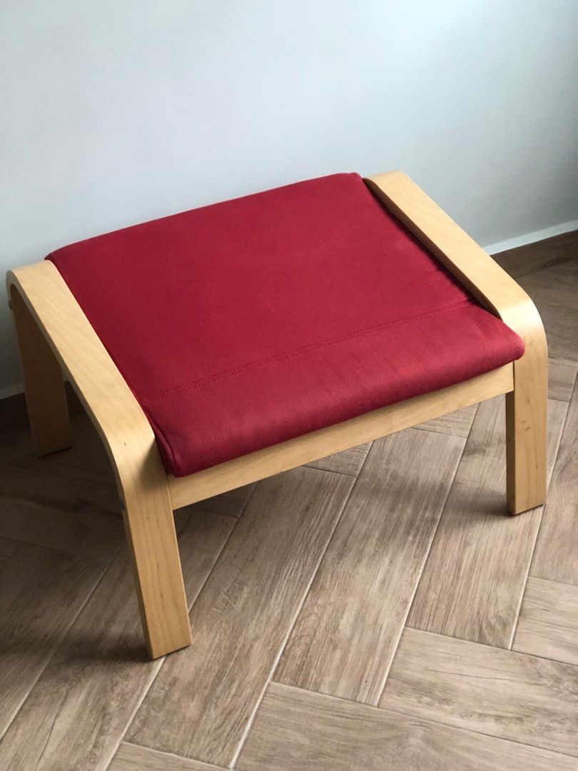 IKEA PO NG Footstool Red Cushion Furniture Home Living
