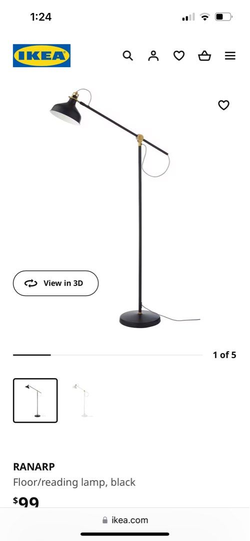 Ikea Ranarp floor lamp/light, Furniture & Home Living, Lighting & Fans