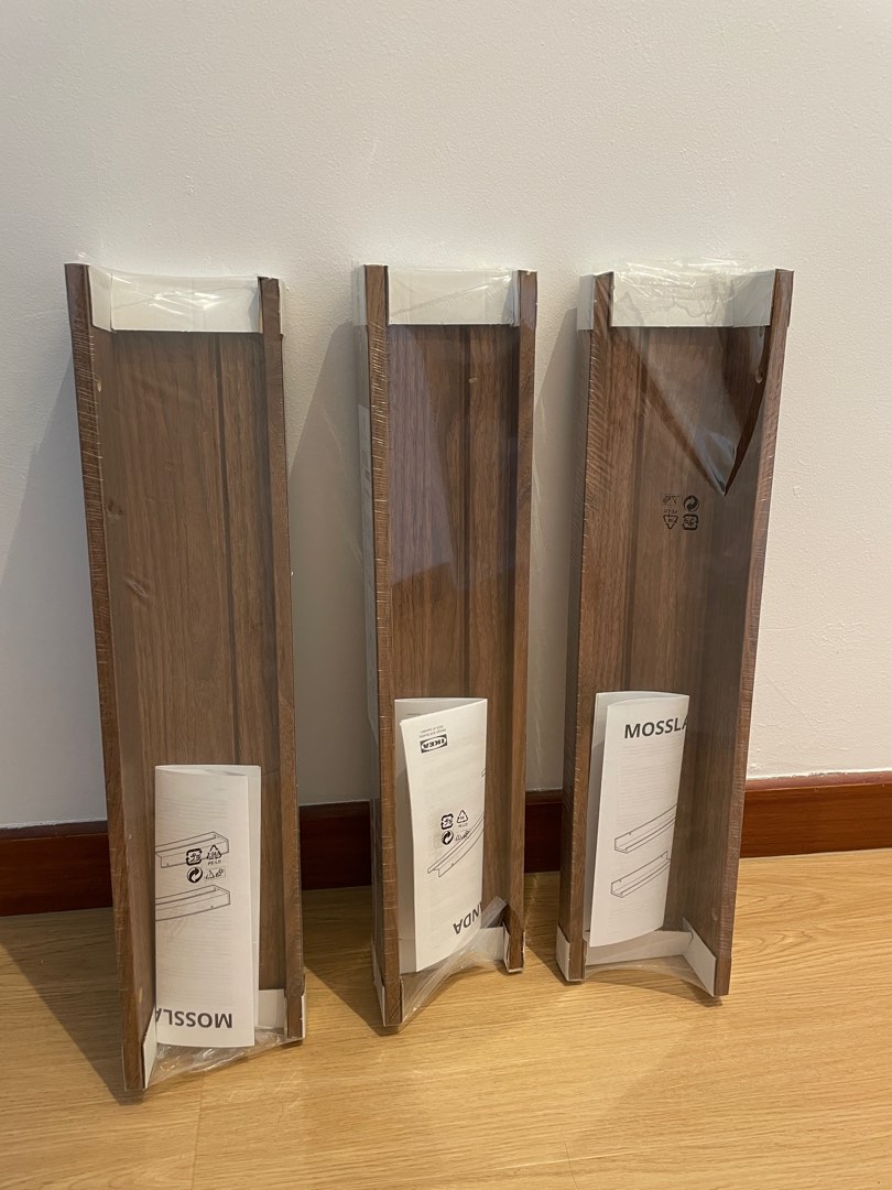 IKEA Shelf Mosslanda (Walnut Colour) x3, Furniture & Home Living