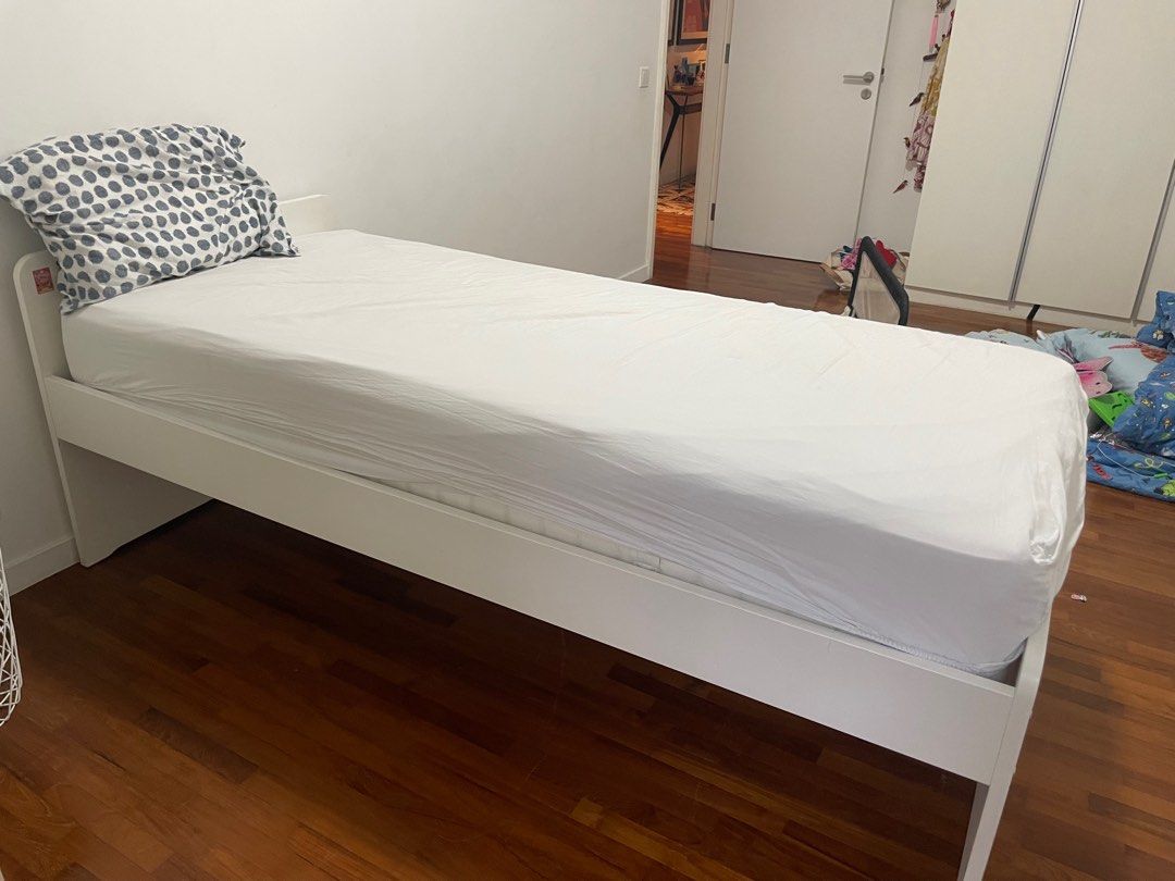 IKEA Slakt single bed + Mattress, Furniture & Home Living, Furniture