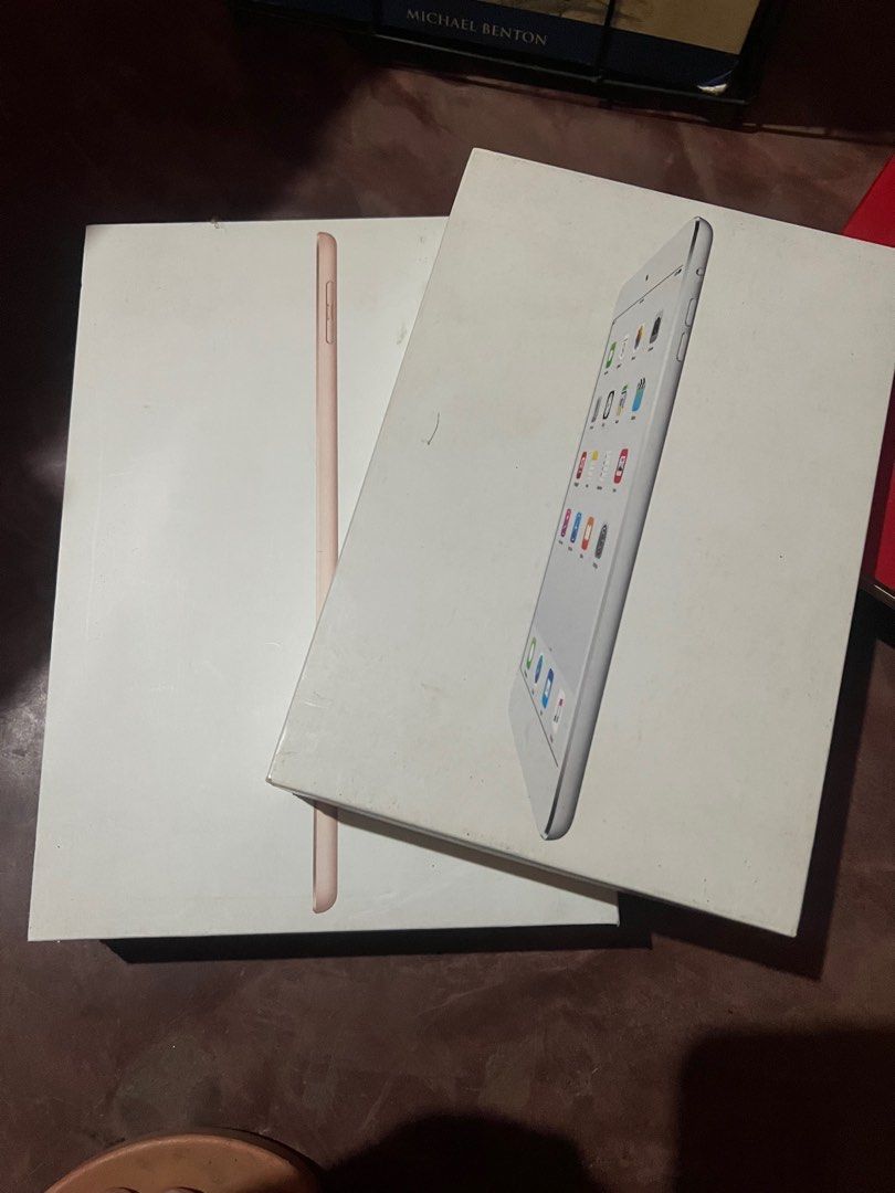 iPad mini & iPad 6th gen box (Category: iPad) located in Caloocan City. Submitted by glamorouslysexy (Listing ID 1244680834, Image 1). Description: Box only paper & stickers intact .
