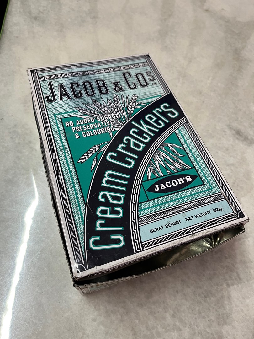 Jacob & Co’s Cream Crackers vintage metal container, Hobbies & Toys