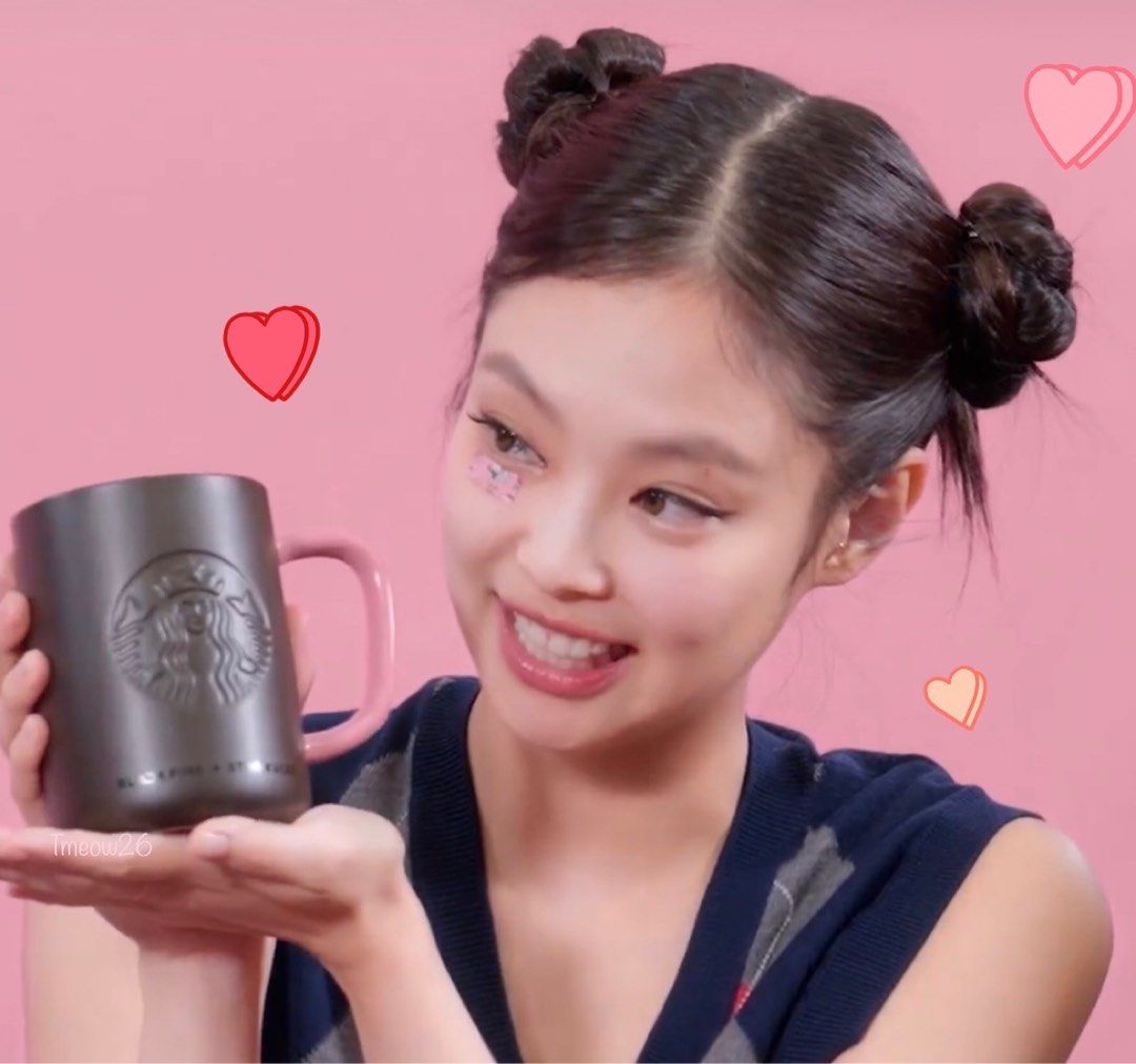 Jennie Starbucks Korea x Blackpink mug, Hobbies & Toys