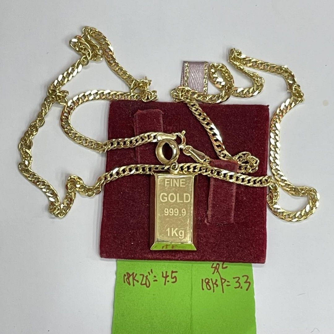 K18 Gold Bar Necklace 20