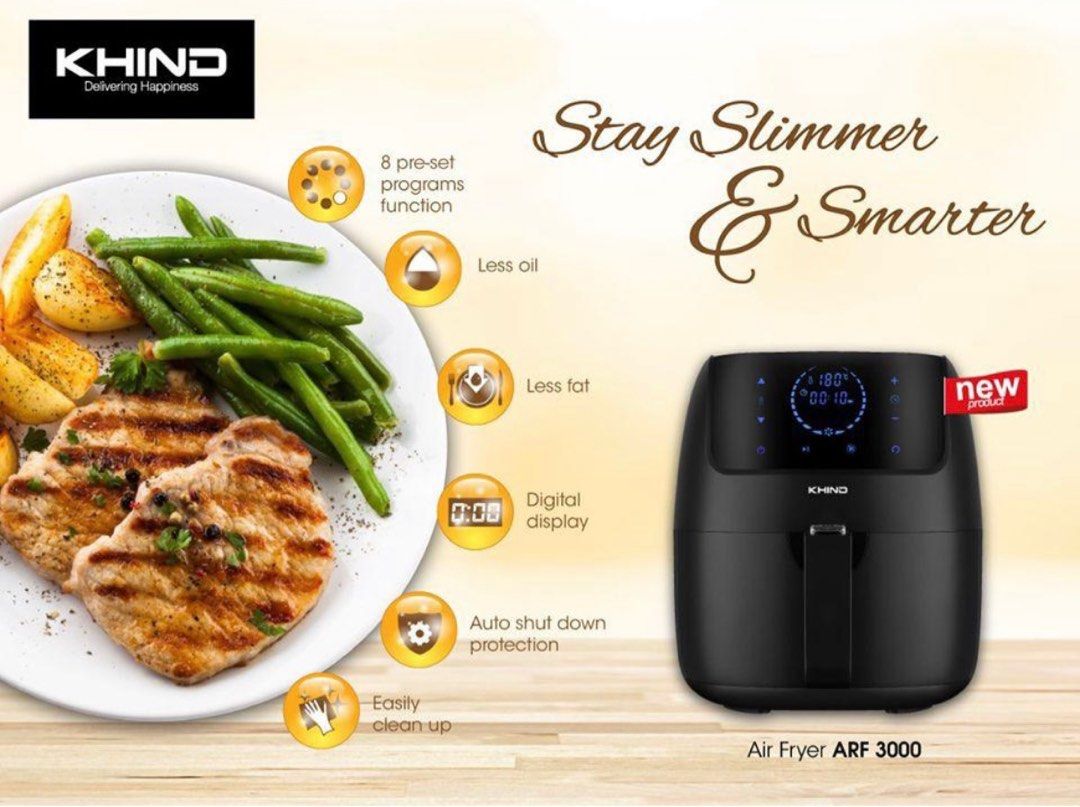 Khind Air Fryer 3.0L ARF3000, TV & Home Appliances, Kitchen Appliances