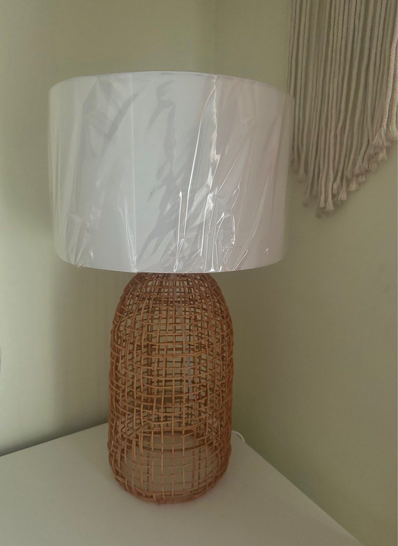 Rattan table shop lamp kmart